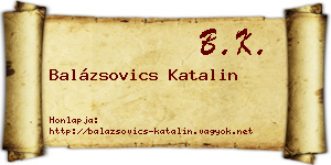 Balázsovics Katalin névjegykártya