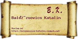 Balázsovics Katalin névjegykártya